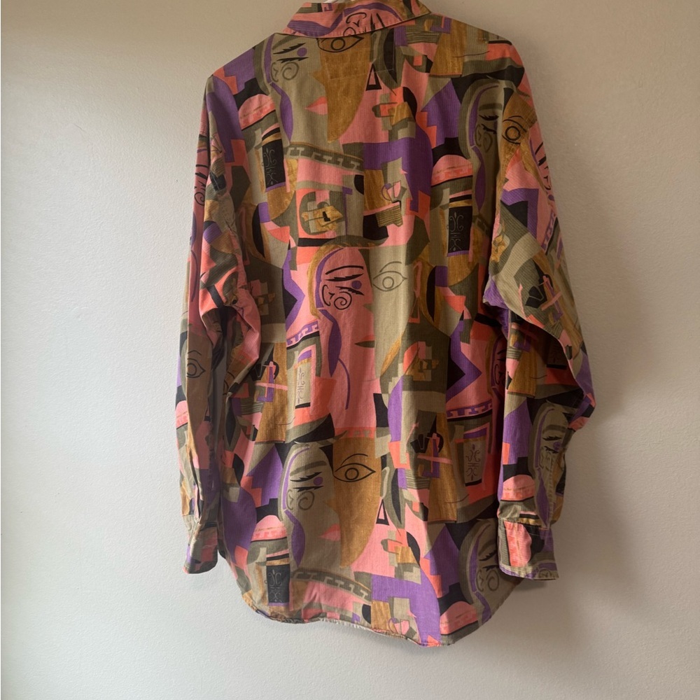 🎨 Vintage Colorful Abstract Button-Up Shirt – XL 🎨 - Picture 6 of 7